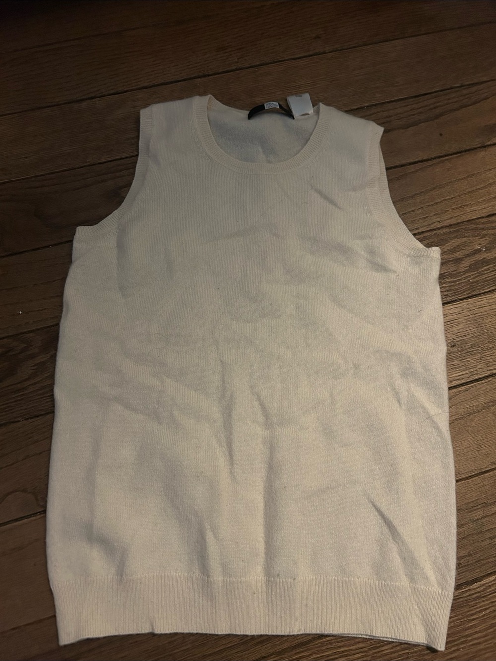 Saks Fifth Ave Cream 100% Cashmere Crewneck Sweater